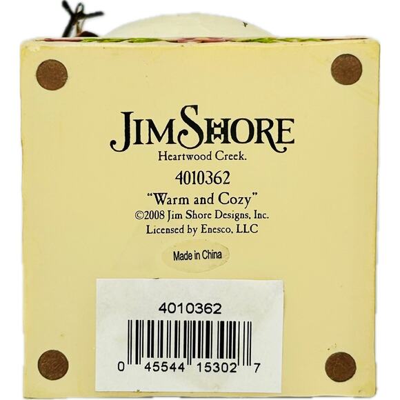 Jim Shore WARM AND COZY 2008 Snowman Figurine with Birdhouse and Bird #4010362 - Picture 7 of 10